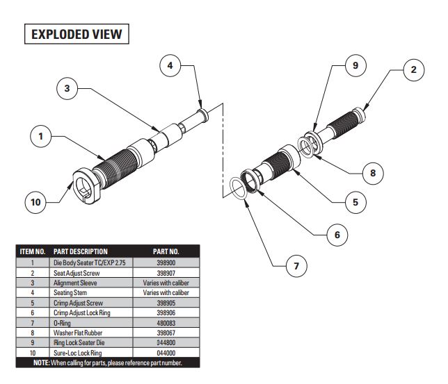 HORNADY Ring Lock Seater Die #044800