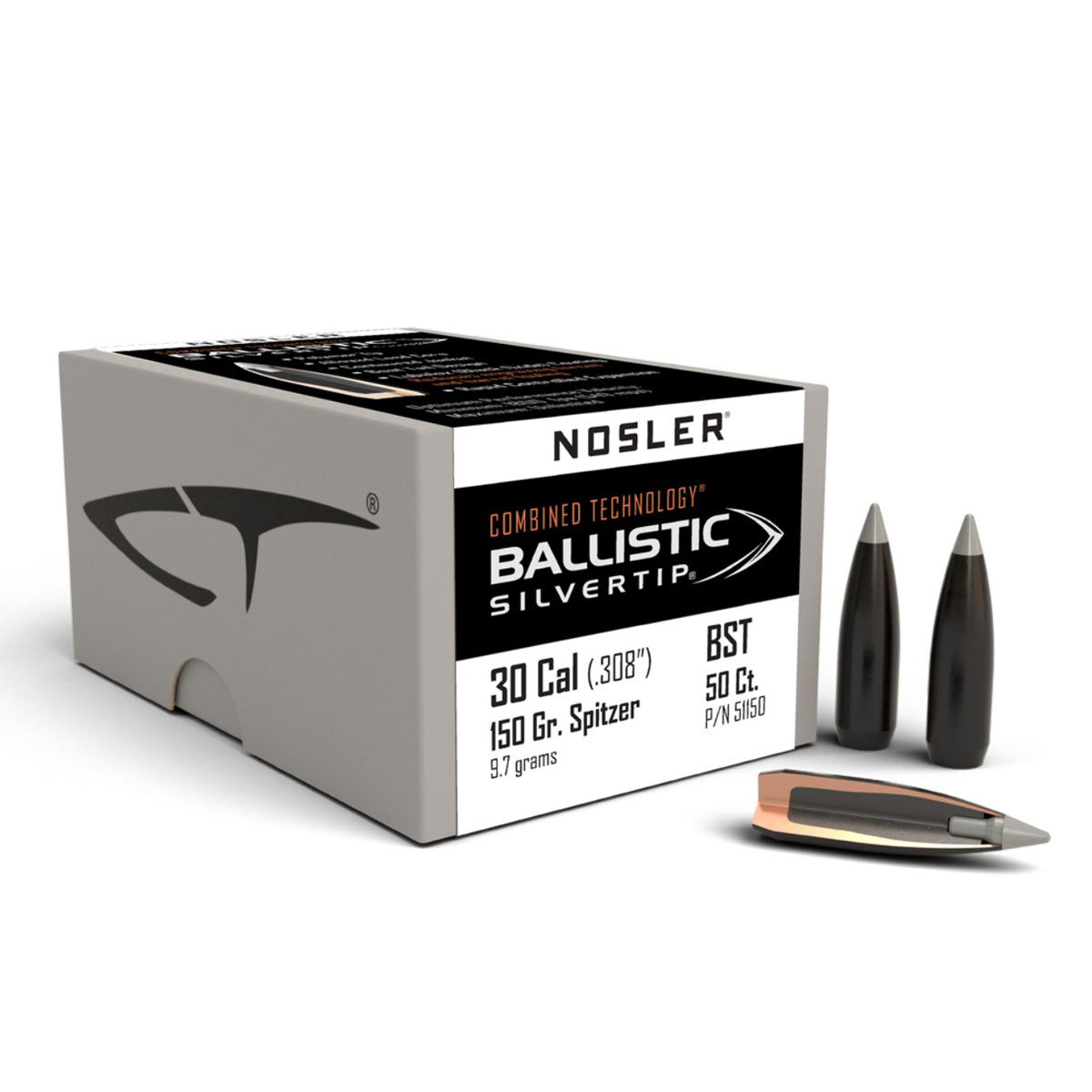NOSLER Palle Ballistic Silver Tip 257" 115gr SP #51050 (50pz)
