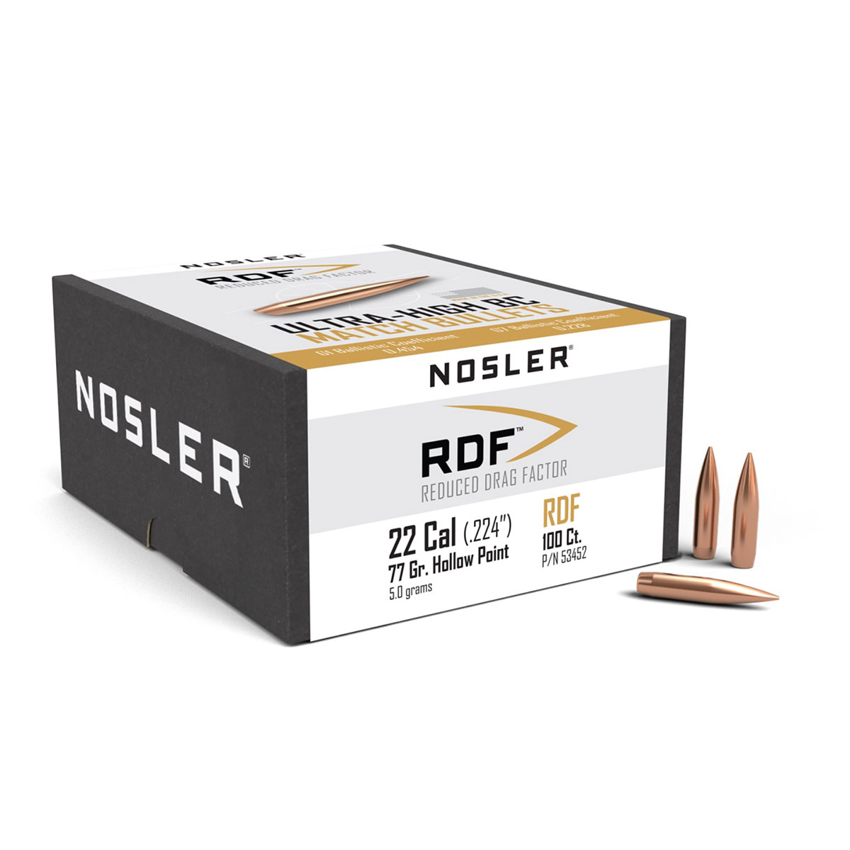 NOSLER Palle RDF 224" 77gr HP BT #53452 (100pz)