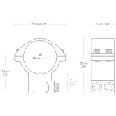 HAWKE Anelli Match 30mm Alti per Scina da 11mm #22108