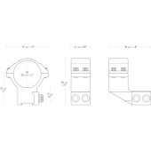 HAWKE Extended Rings 30mm for 11mm Rail 0.25 #22122