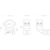 HAWKE Rings Extended 1&quot; for Weaver Base 0.25 #22124