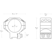 HAWKE Tactical Rings 30mm Medium for 11mm Rail #24106