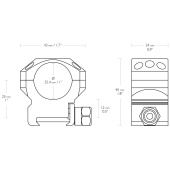 HAWKE Tactical 1&quot; Medium Rings for Weaver Base #24111