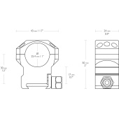 HAWKE Tactical Rings 1&quot; High for Weaver Base #24112