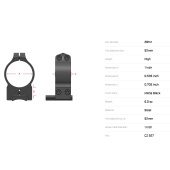 WARNE Attacco per CZ 527 Anelli 1&quot; Alti #2B1