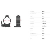 WARNE Attacco per CZ 527 | Anelli 1&quot; | Alti | con Leva #2B1L