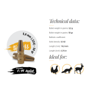 FOX Palle Classic Hunter 5.6mm (.224) 50gr HP (50pz)