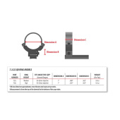 WARNE 7.3/22 per scina 11mm Anelli 1&quot; Alti con Leva #722LM