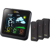 BRESSER Stazione meteo National Geographic VA con display a colori e 3 sensori #77409