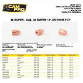 CAMPRO Balas 356&quot; 38 Super 121gr RNHB FCP (500pz)