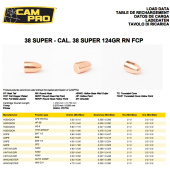 CAMPRO Palle 356&quot; 38 Super 124gr RN FCP (500pz)
