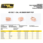 CAMPRO Palle 452&quot; 45 Colt 250gr RNFP FCP (500pz)