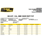 CAMPRO Palle 355&quot; 9MM 100gr RNFP FCP (500pz)