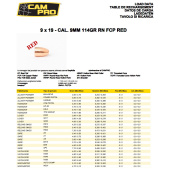 CAMPRO Palle 355&quot; 9MM 114gr RN FCP RED (1.000pz)