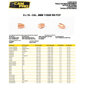 CAMPRO Palle 355&quot; 9MM 115gr RN FCP (500pz)