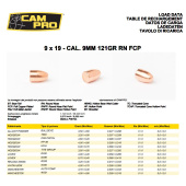 CAMPRO Palle 355&quot; 9MM 124gr RN FCP (1.000pz)