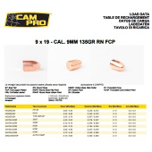 CAMPRO Palle 355&quot; 9MM 135gr RN FCP (500pz)