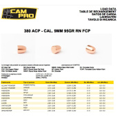 CAMPRO Palle 355&quot; 9MM 95gr RN FCP (500pz)