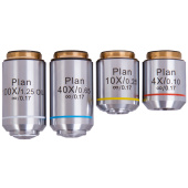 LEVENHUK Set di obiettivi piani 1000, 4x, 10x, 40xs, 100xs (olio) #72789