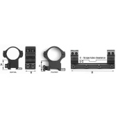 SPORTSMATCH Attacco Ammortizzato 11mm Anelli 1&quot; DAMPA Mount  fino 50mm #DM60