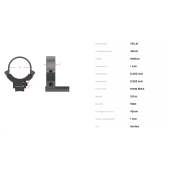 WARNE 7.3/22 per scina 11mm Anelli 1&quot; Medi con Leva #721LM