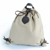 SCHMARDA Schnerferle Sand Linen and Leather Bag 30cm x 45cm