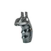 S&amp;W Guance in Legno K/L Round Silverblack with Silver Medallions