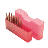 MTM Portacolpi J-20-L Rifle Large Rosso Trasparente