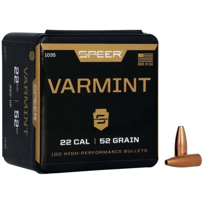 SPEER Palle Varmint Hallow Point 224" 52gr HP #1035 (100pz)