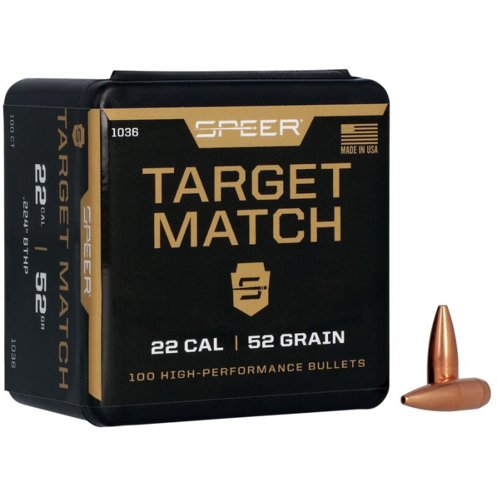 SPEER Palle Target Match 224" 52gr Match BTHP #1036 (100pz)
