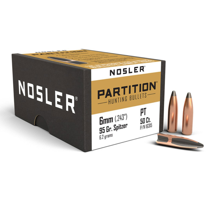 NOSLER Partition Bullets 243" 95gr SP #16315 (50pcs)