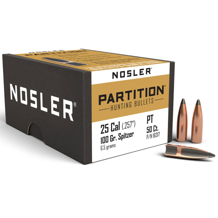 NOSLER Partition Bullets 257" 100gr SP #16317 (50pcs)