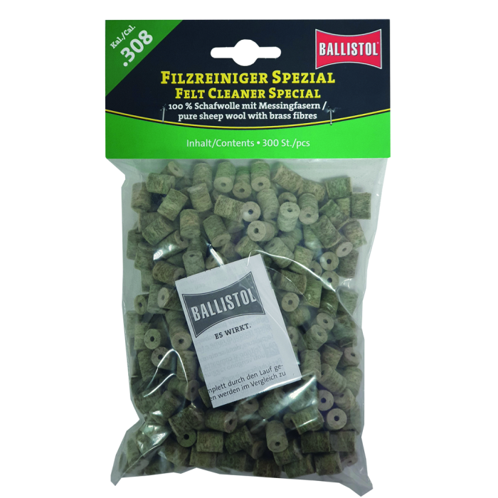 BALLISTOL Feltrini Special con Fibra di Ottone Cal.308 (300 pezzi)