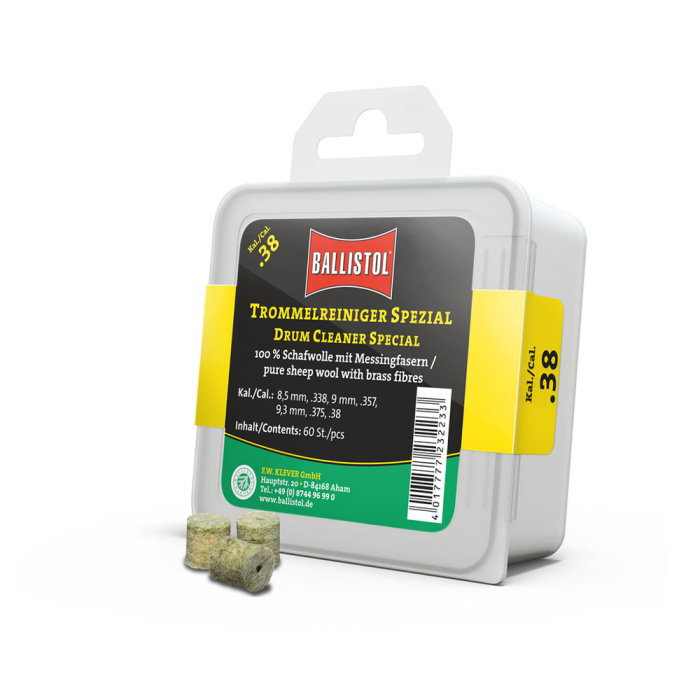 BALLISTOL Special Felts for Cleaning Revolver Cylinders cal.38 (60pcs)