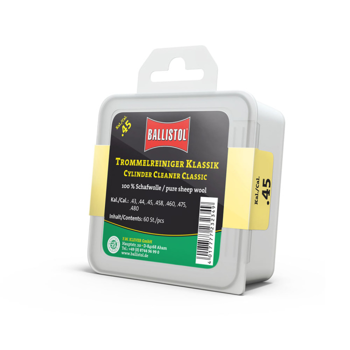 BALLISTOL Feltrini Classici per la Pulizia di Cilindri da Revolver cal.45 (60pz)