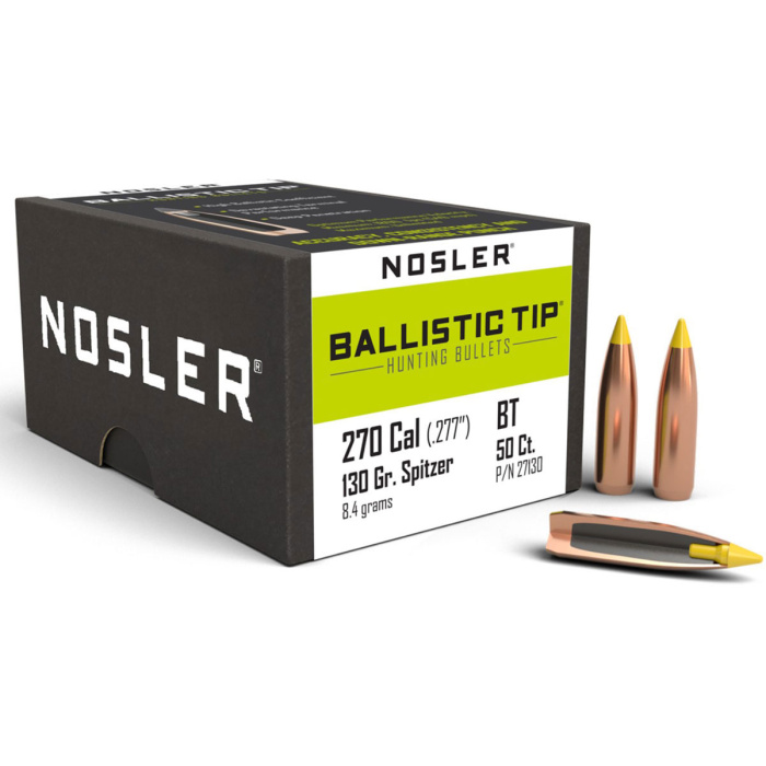 NOSLER Palle Ballistic Tip 277" 130gr SP Yellow Tip #27130 (50pz)