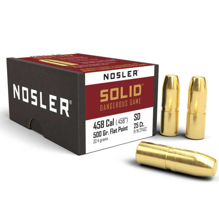 NOSLER Bullets SOLID 458" 500gr FP #27452 (25pcs)