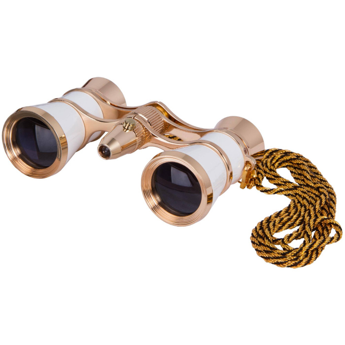 LEVENHUK Binocolo da teatro Broadway 325F (con luce LED e cordoncino da collo) - Bianco #28817