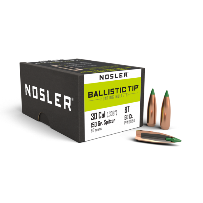 NOSLER Palle Ballistic Tip 308" 150gr SP Green Tip #30150 (50pz)