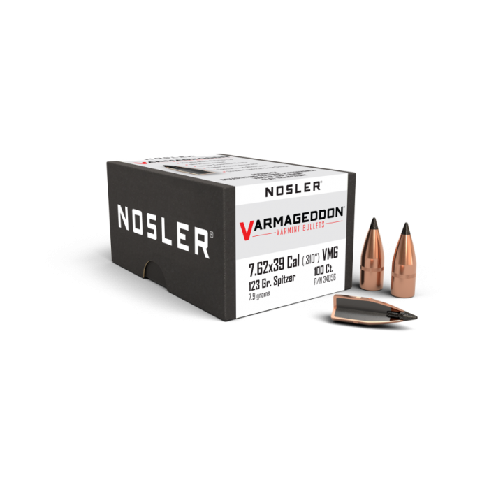 NOSLER Palle Varmageddon 310" 123gr FB Tipped Metallic-Black-Tip #34056 (100pz)