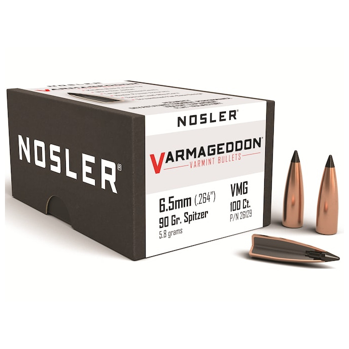 NOSLER Balas Varmageddon 264" 90gr FB Punta Metálica-Negra #26129 (100pz)
