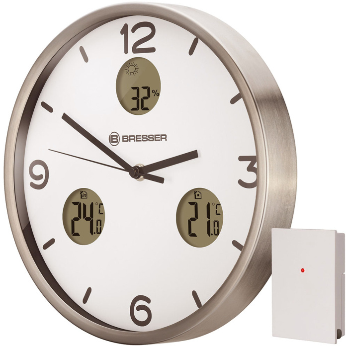 BRESSER Orologio da parete termoigrometro Optus MyTime Bresser MyTime io NX 30 cm, bianco #76437