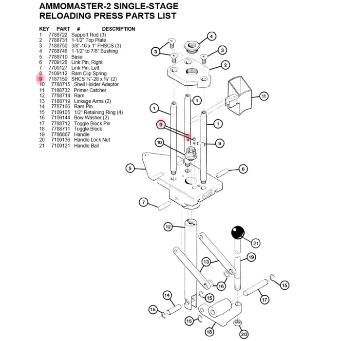 RCBS Ammo Cap Screw 1/4 28x3/4 #87159 