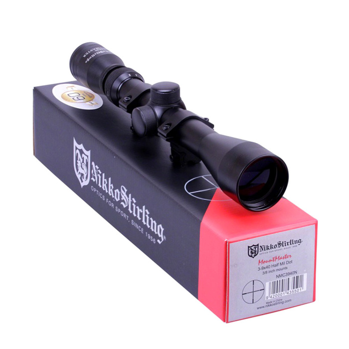 NIKKO STIRLING Mountmaster 3-9x40 Half Mil-Dot Reticle (Mount included)