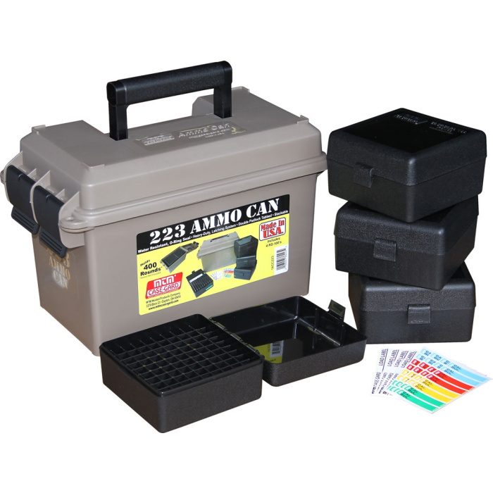 MTM ACC-223 Cassetta Ammo Can Combo con Maniglia + 4 Scatole RS-100 (400colpi)