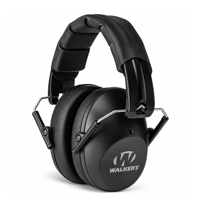 WALKERS Low Profile Folding Muff Passive Earmuff Black