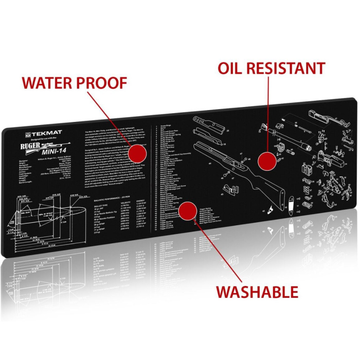 TEKMAT Ruger Mini 14 Gun Cleaning Mat Tappetino Pulizia Armi con Esploso #R36-MINI14