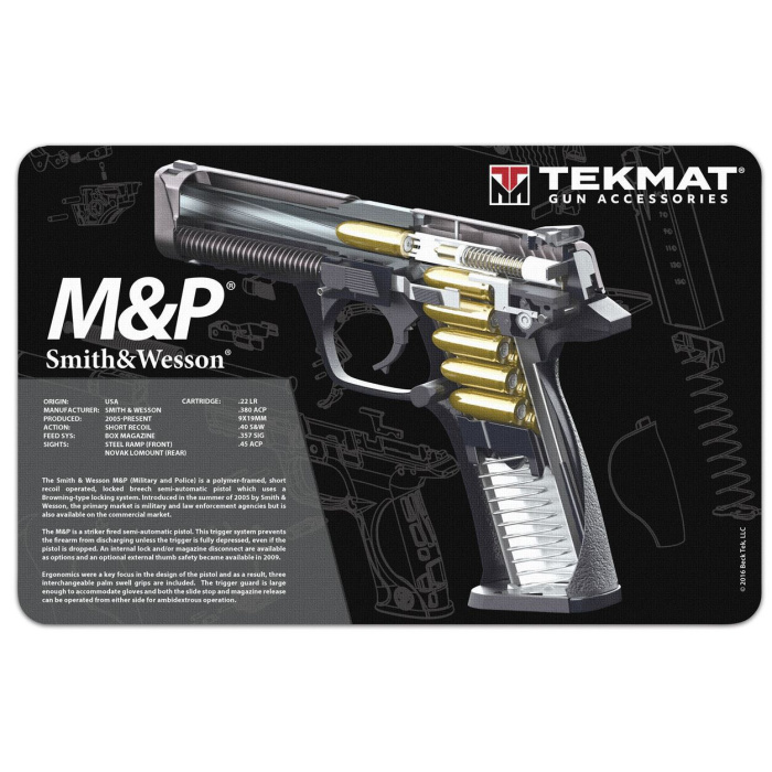 TEKMAT Smith & Wesson M&P Cutaway Gun Cleaning Mat Tappetino Pulizia Armi con Esploso #R17-SW-MP-CA