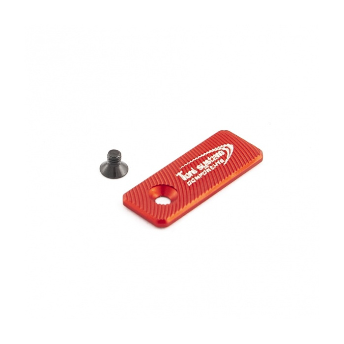 TONI SYSTEM Pulsante Sgancio Maggiorato foro laterale 42mmx16mm cal. 12/.20 Rosso